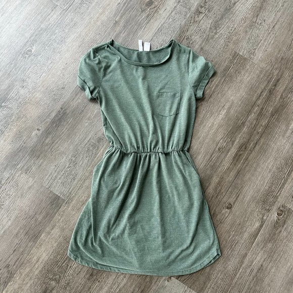 Divided Dresses Short Sleeved Jersey Dress With Pockets Hunter